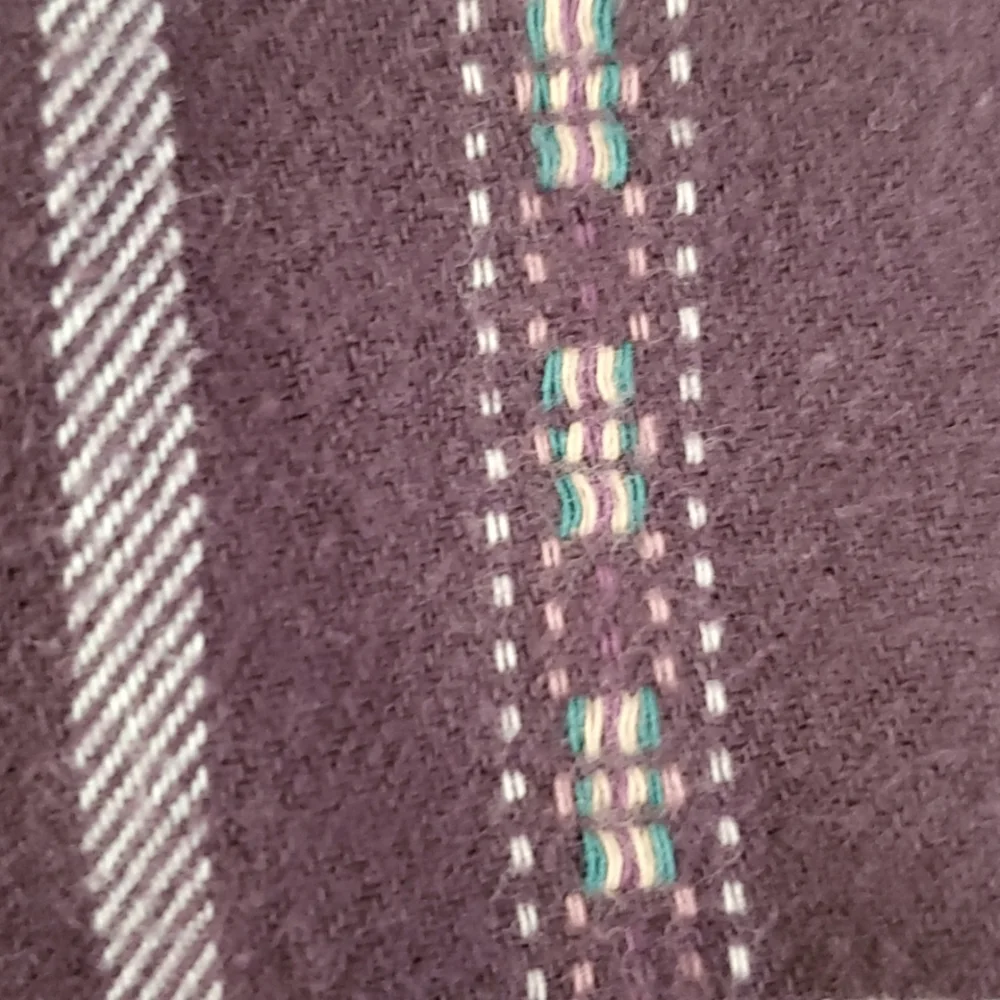 Art Class Girls Plaid Plum Flannel‎ Embroidered Long Sleeve Buttondown Shirt